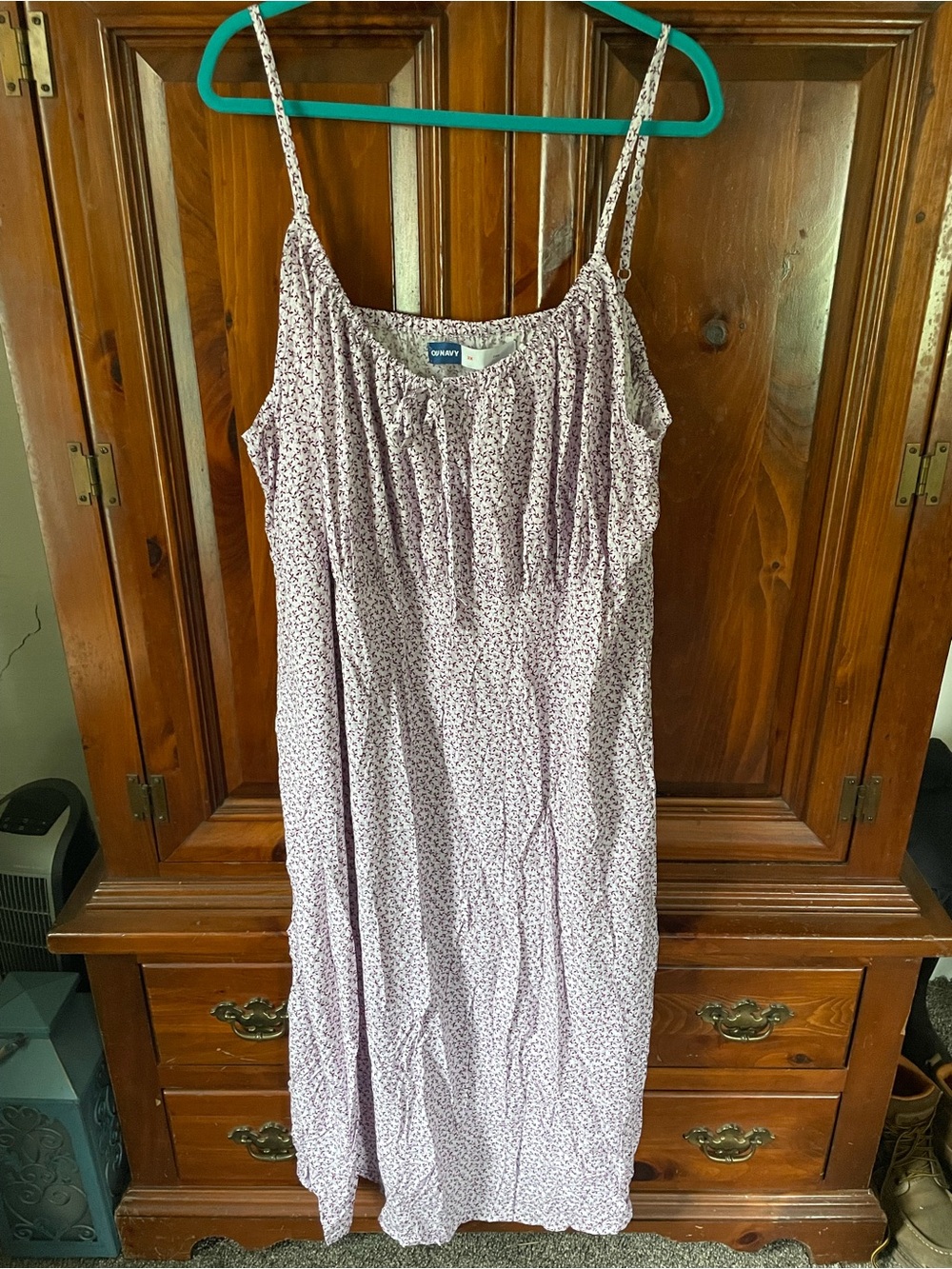 Old Navy Lavender Floral Spaghetti Strap Maxi Dress